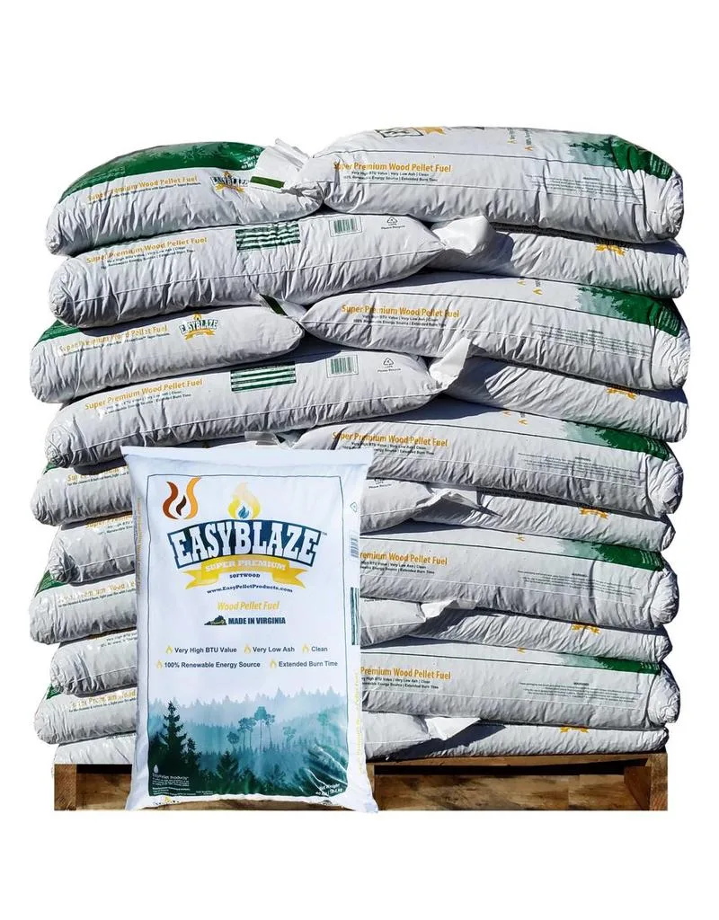 EasyBlaze Softwood Pellets – Southern Yellow Pine Pellet Fuel | 40 lb Bags (1 Ton) 1 EasyBlaze Softwood Pellets